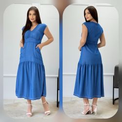 Golstt | Vestido Viscolinho midi com Bordado