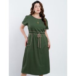 Dona Charme | Vestido Midi Alfaiataria Verde