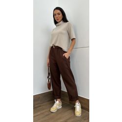 Maria Dubox | Calça de linho Deise marrom