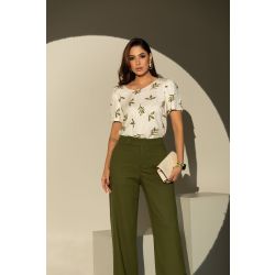 Flor da Moda | Blusa de viscose e calça de viscolinho