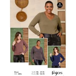 Fajos | Blusa Manga Longa Gola V