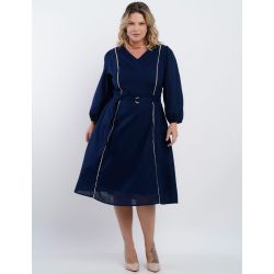 Dona Charme | Vestido Curto Algodão Azul