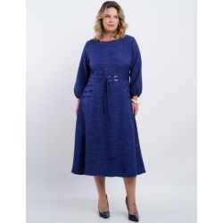 Dona Charme | Vestido Midi Linho Azul