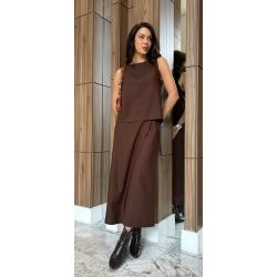 Maria Dubox | Conjunto de saia Lírio marrom