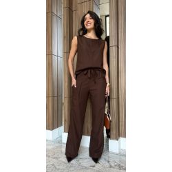 Maria Dubox | Conjunto de calça Zilda marrom