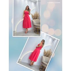 Perola Rara | Vestido Linho Coral