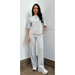 Maria Dubox | Conjunto de calça Mel cinza claro