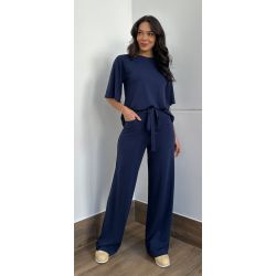 Maria Dubox | Conjunto de calça Teca marinho
