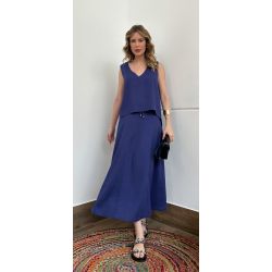 Maria Dubox | Conjunto de saia Caju marinho