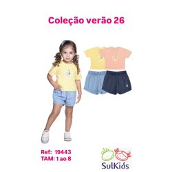 Sul Kids | Conjunto Feminino Have Fun Camisa e shorts