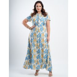 Dona Charme | Vestido Longo Chiffon Azul