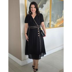Dona Charme | Vestido Midi Linho Misto