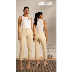 BE EIGHT | Calça Mom Cripped Bege