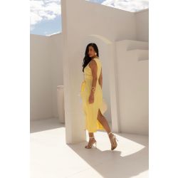 Flor da Moda | Saia Reta Virada Amarelo