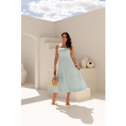 Flor da Moda | Vestido Recortes Azul