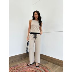 Maria Dubox | Conjunto de calça Belly bege