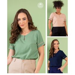 Fajos | Blusa Lisa Manga Curta