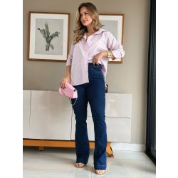 Perola Rara | Camisão Rosa Listrado