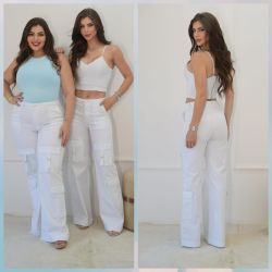 Golstt | Calça Wide Leg Cargo Branca