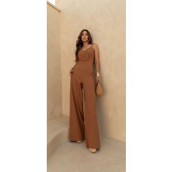 Flor da Moda | Macacão Tencel Camel