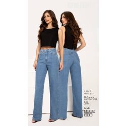 BE EIGHT | Calça Wide Leg Jeans Claro