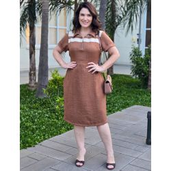 Dona Charme | Vestido Midi Tuninho Bicolor