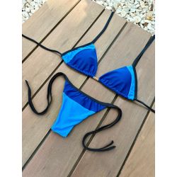 Logata | Conjunto de Biquíni Clara Azul Claro com azul Escuro