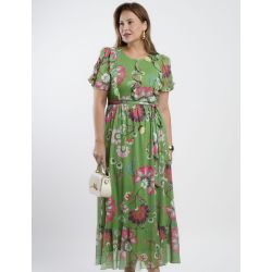 Dona Charme | Vestido Longo Tule Verde
