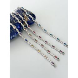 Jaqueline Bueno | Pulseira em Prata Cravejada 4 Cores