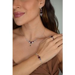 Jaqueline Bueno | Conjunto de Brnco, Colar, Pulseira e Anel em Prata