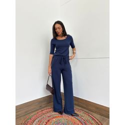 Maria Dubox | Conjunto de calça Guedala marinho