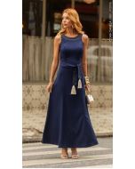 Cora Canela | Vestido Viscose Viena Marinho