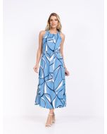 FAJOS - VESTIDO MIDI VISCOLINHO EST C/CINTO ARG/FENDA LATERAL