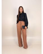 Maria Poá | Camisa Preta com detalhes Folhas