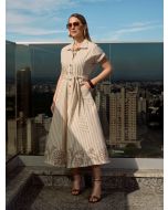 Império By Titanium | Vestido de Linho Rayon Listrado
