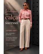 Julia Rodrigues - Calça Pantalona Linho