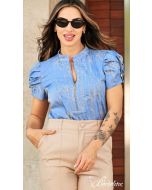 Borboletas | Camisa Jeans Bordada
