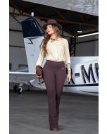 Bella Millano | Calça Seca Barriga Flare Marrom