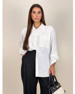 Maria Poá | Camisa Branca com Bolso Frontal