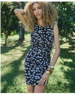 Skenn | Vestido Drapeado Poá