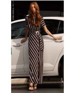 Cora Canela | Vestido Malha Listrada