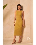 Luxo | Vestido Midi Alana Mostarda