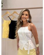 Amora Cool | Blusa Alcinha Fivela Branco