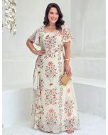 Dona Charme | Vestido Longo Chifon Floral