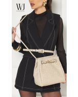 WJ ACESSÓRIOS - Bolsa saco grande tresse com alca rolete trançada