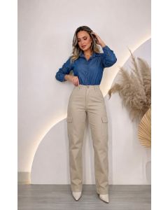 P&eacute;rola Rara | Cal&ccedil;a Reta Cargo Areia