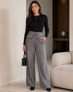 P&eacute;rola Rara | Cal&ccedil;a Wide Leg AlfaiatariaChumvo