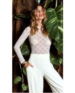Cora Canela | Blusa Tule Rendado