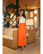 Lily Belle | Saia em Linho Laranja