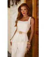 Cora Canela | Blusa Viscose Dubai Off White Alça